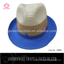 Blue Fedora Hats Sales With Decoration For Adult